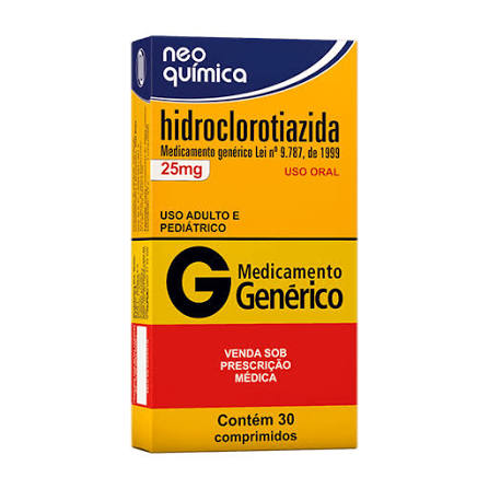 HIDROCLOROTIAZIDA 25MG TAB X 30 (NEO QUIMICA)